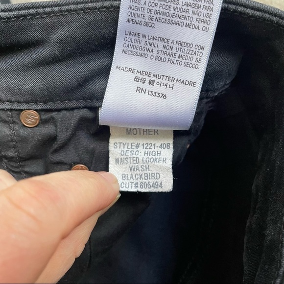 MOTHER Black Gray Blackbird Wash The High Waisted Looker Skinny Jean Size 24 EUC - Picture 10 of 11